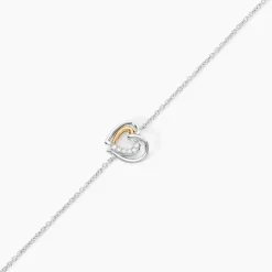 Bracelet Or Jaune Argent Blanc Oxyde De Zirconium