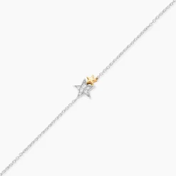 Bracelet Or Jaune Argent Blanc Oxyde De Zirconium