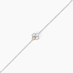 Bracelet Or Jaune Argent Blanc Oxyde De Zirconium