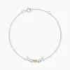 Bracelet Or Jaune et Argent Blanc Oxyde De Zirconium