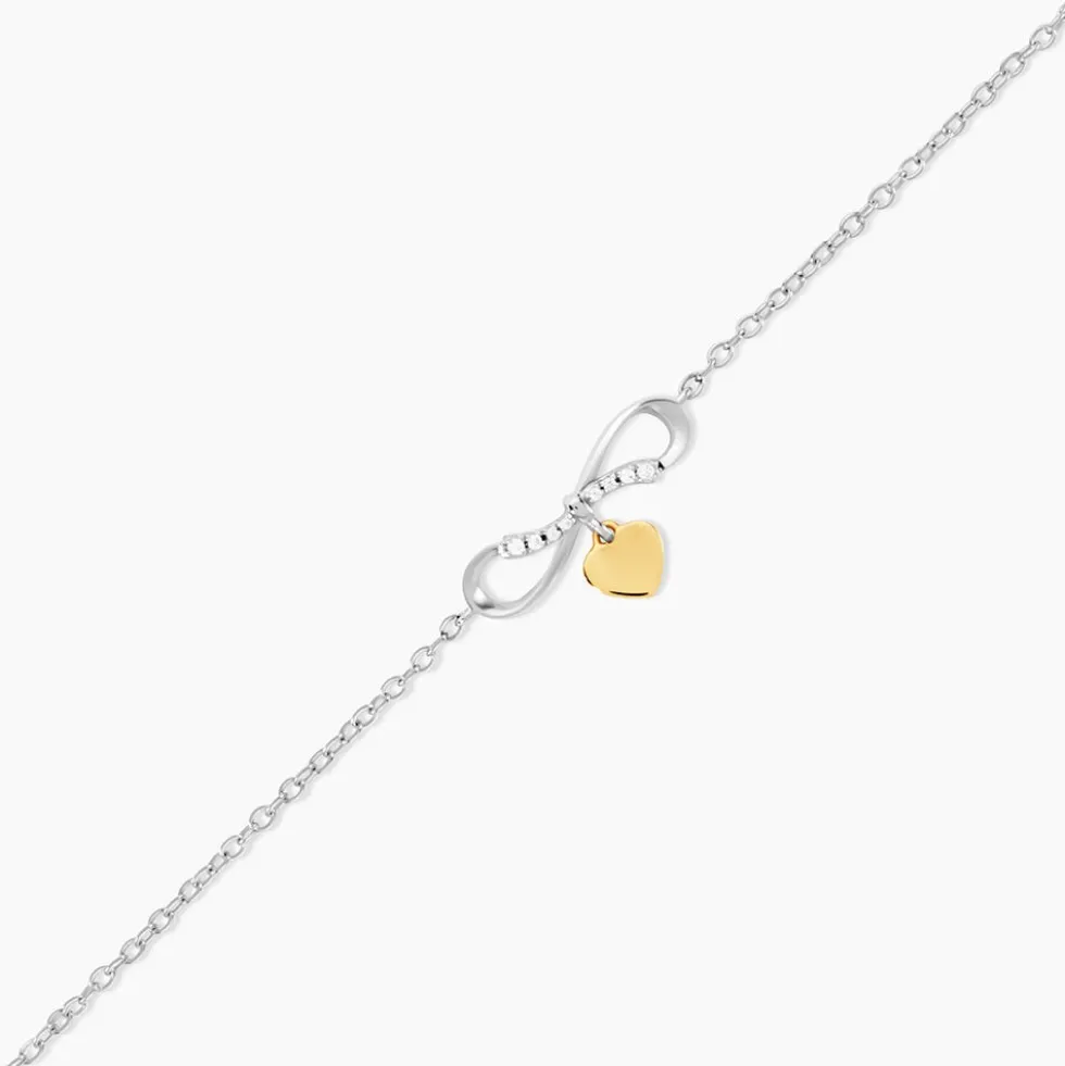 Bracelet Or Jaune et Argent Blanc Oxyde De Zirconium