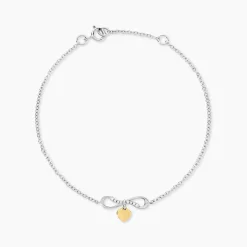 Bracelet Or Jaune et Argent Blanc Oxyde De Zirconium