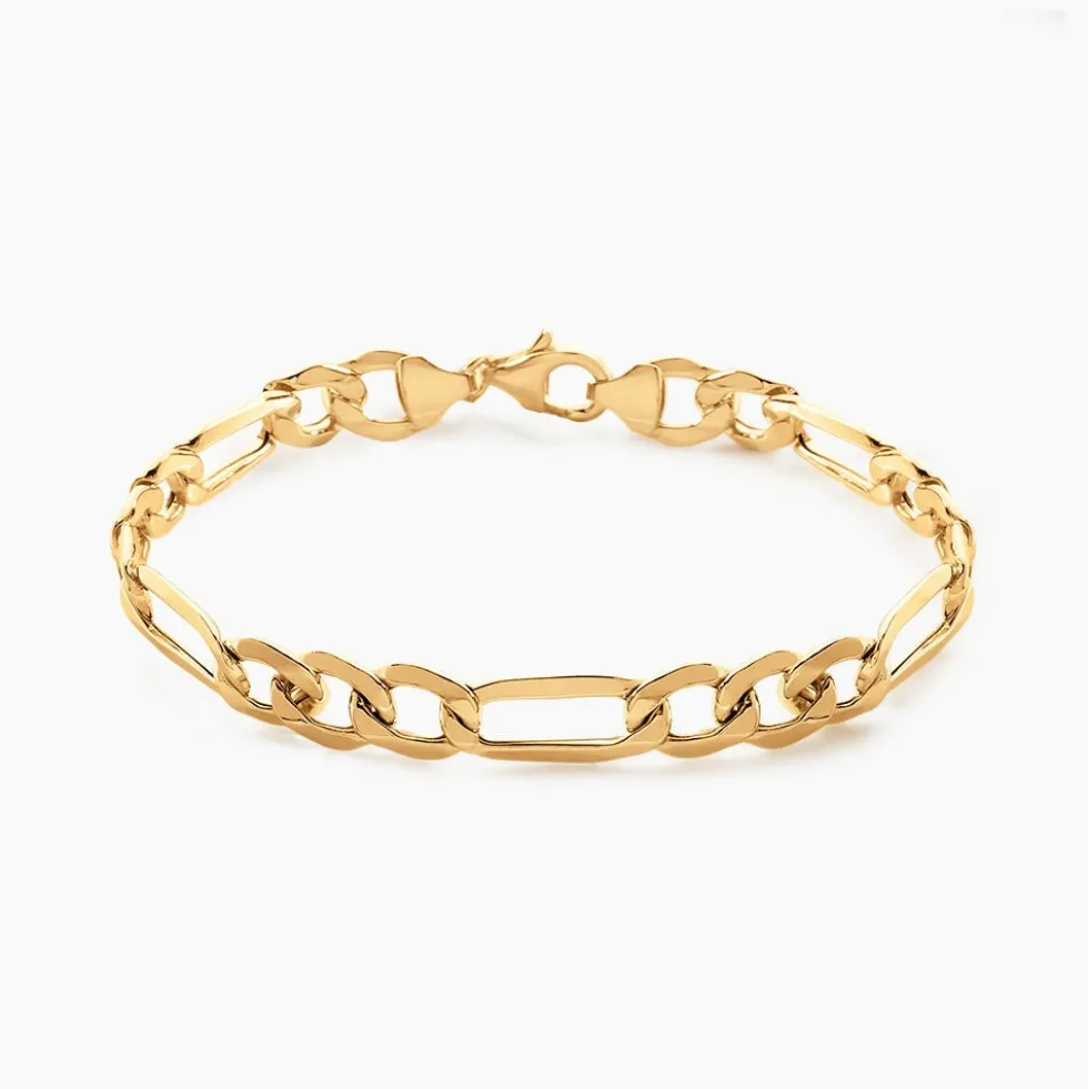 Bracelet Or Jaune Maille Alternée