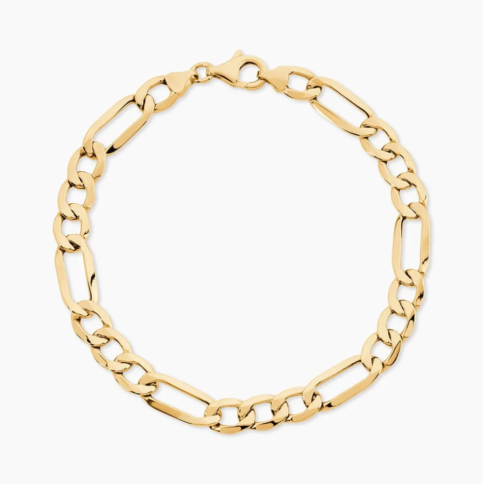 Bracelet Or Jaune Maille Alternée