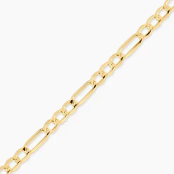 Bracelet Or Jaune Maille Alternée 1/3