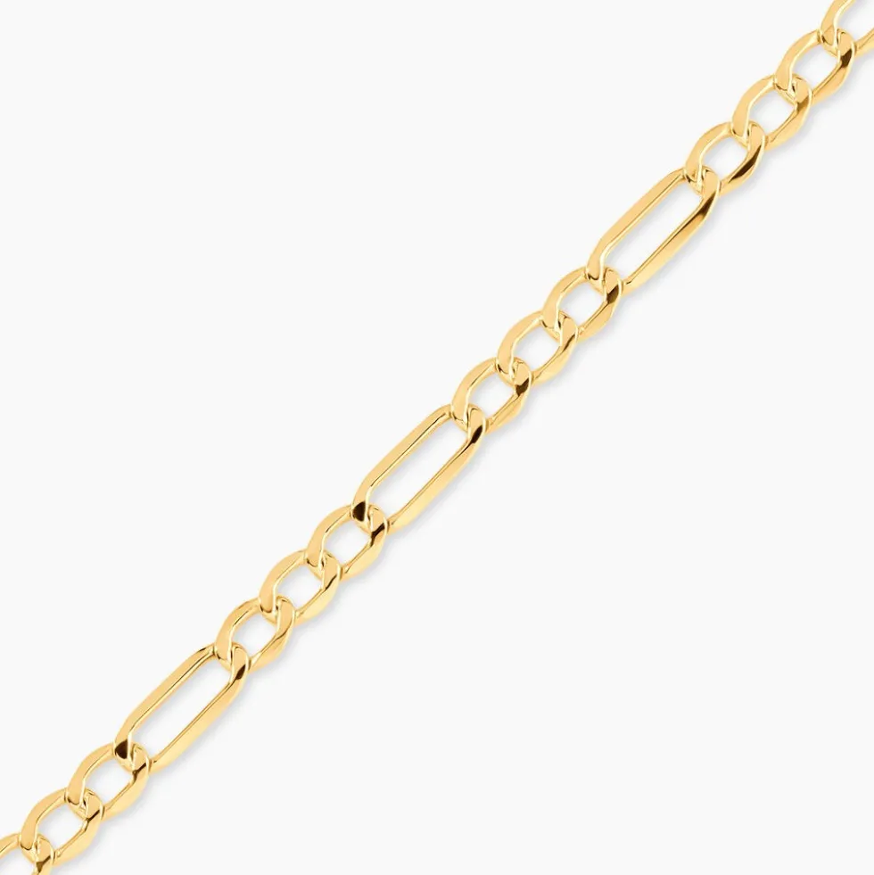 Bracelet Or Jaune Maille Alternée 1/3