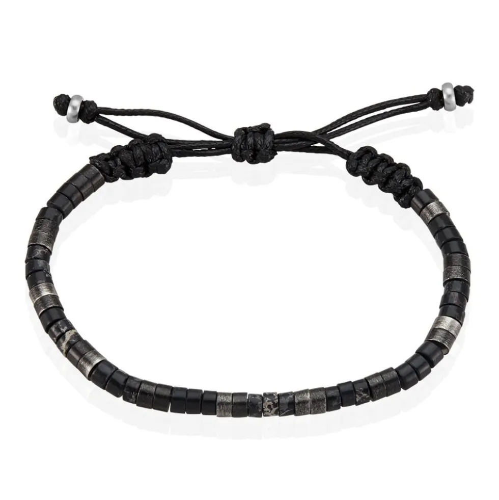 Bracelet Phebus Him Acier Noir Pierres Synthetiques