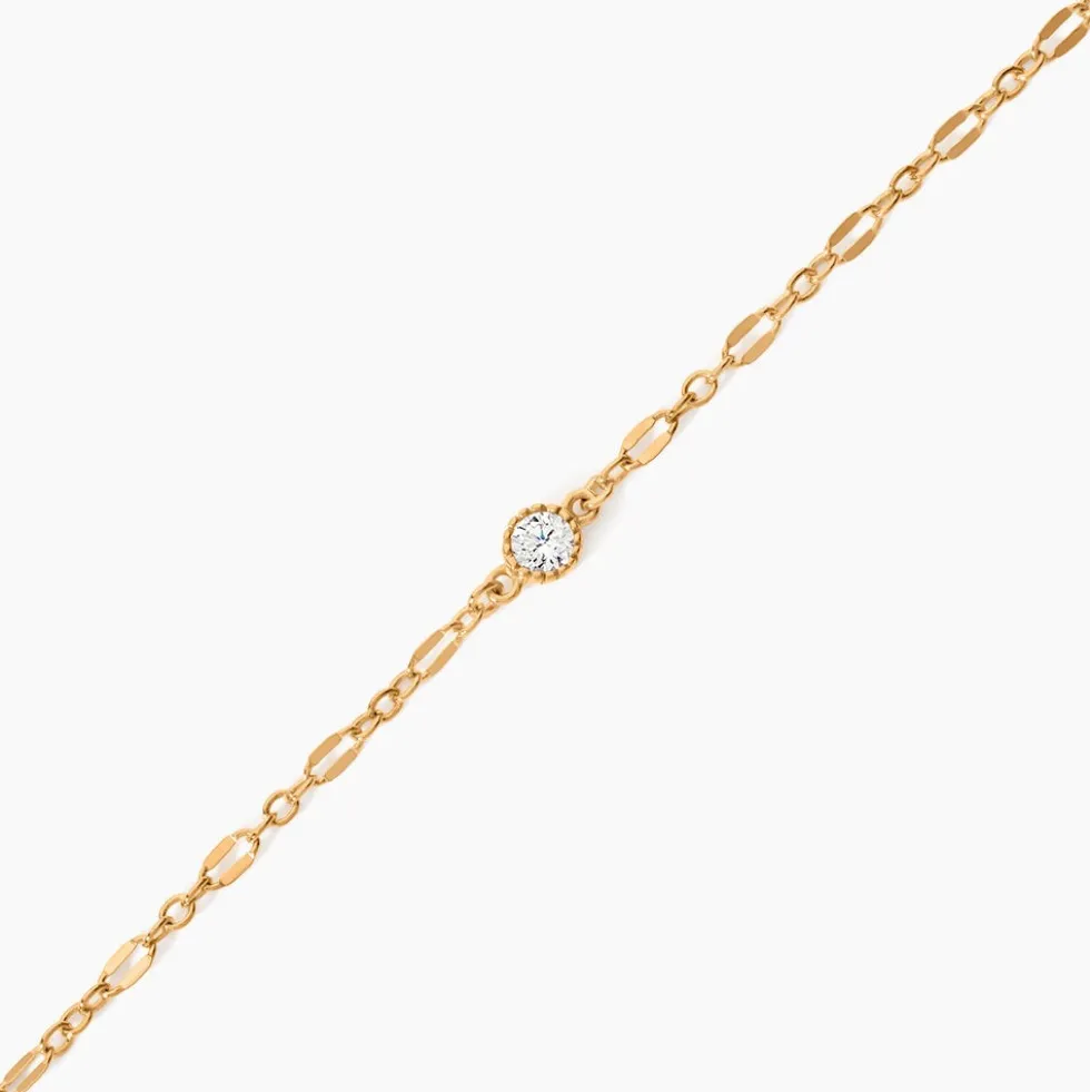 Bracelet Plaqué Or Jaune Lyn Oxyde De Zirconium