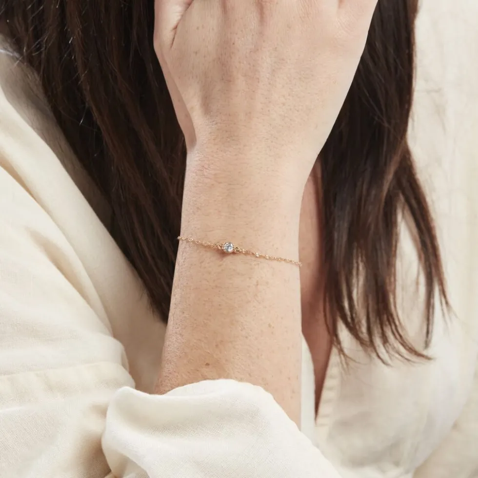 Bracelet Plaqué Or Jaune Lyn Oxyde De Zirconium