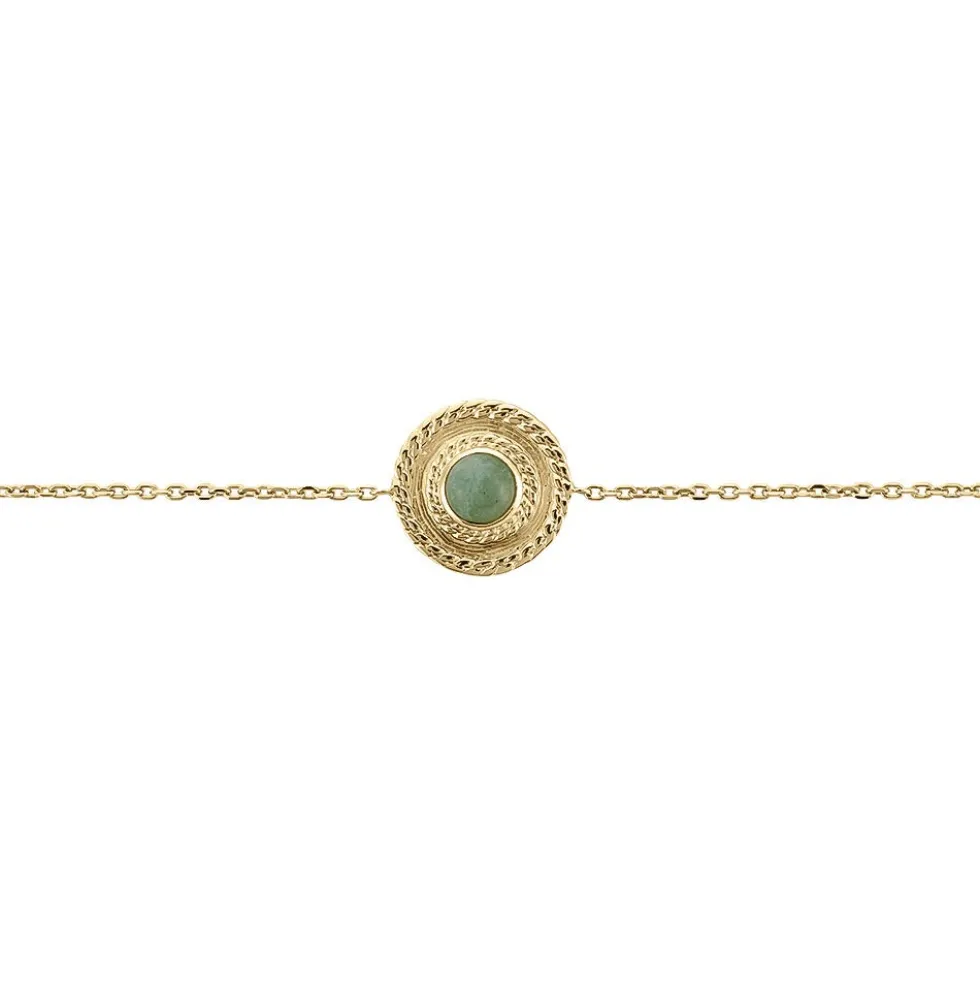 Bracelet Plaqué Or Jaune Marcia Aventurine