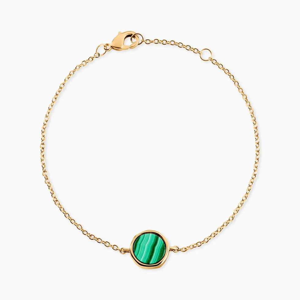 Bracelet Plaqué Or Neassa Malachite