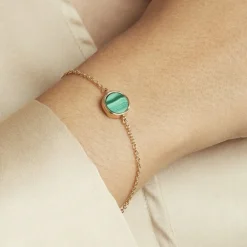 Bracelet Plaqué Or Neassa Malachite