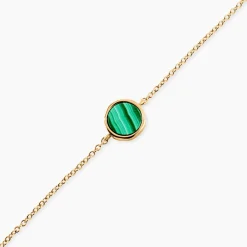 Bracelet Plaqué Or Neassa Malachite