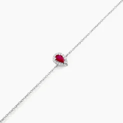 Bracelet Pluie D'Eclat Or Blanc Rubis Et Diamant
