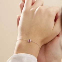 Bracelet Pluie D'Eclat Or Blanc Rubis Et Diamant