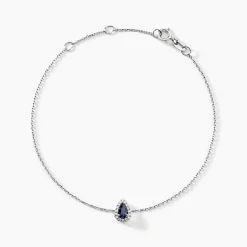 Bracelet Pluie D'Eclat Or Blanc Saphir Et Diamant