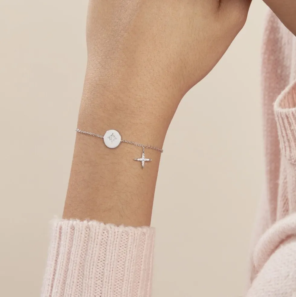 Bracelet Pluton Argent Blanc Oxyde De Zirconium