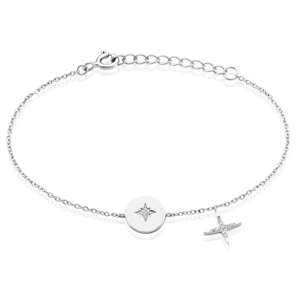 Bracelet Pluton Argent Blanc Oxyde De Zirconium
