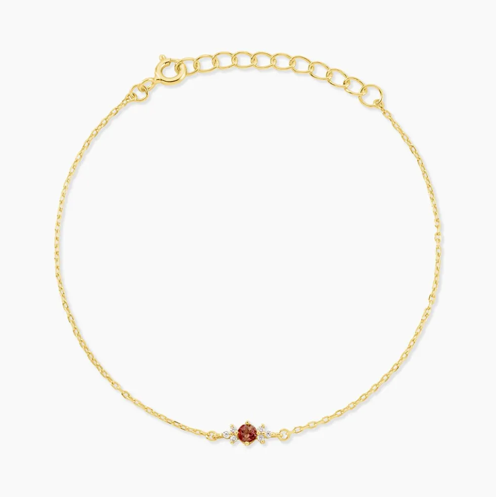Bracelet Poem Argent Jaune Tourmaline Oxyde De Zirconium