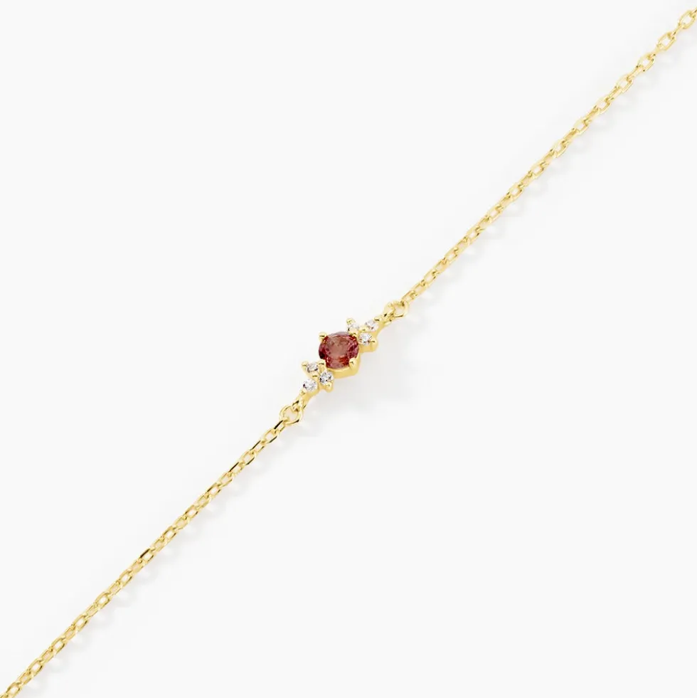 Bracelet Poem Argent Jaune Tourmaline Oxyde De Zirconium
