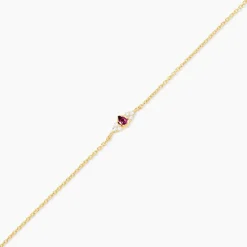 Bracelet Poem Argent Jaune Rhodolite Oxyde De Zirconium