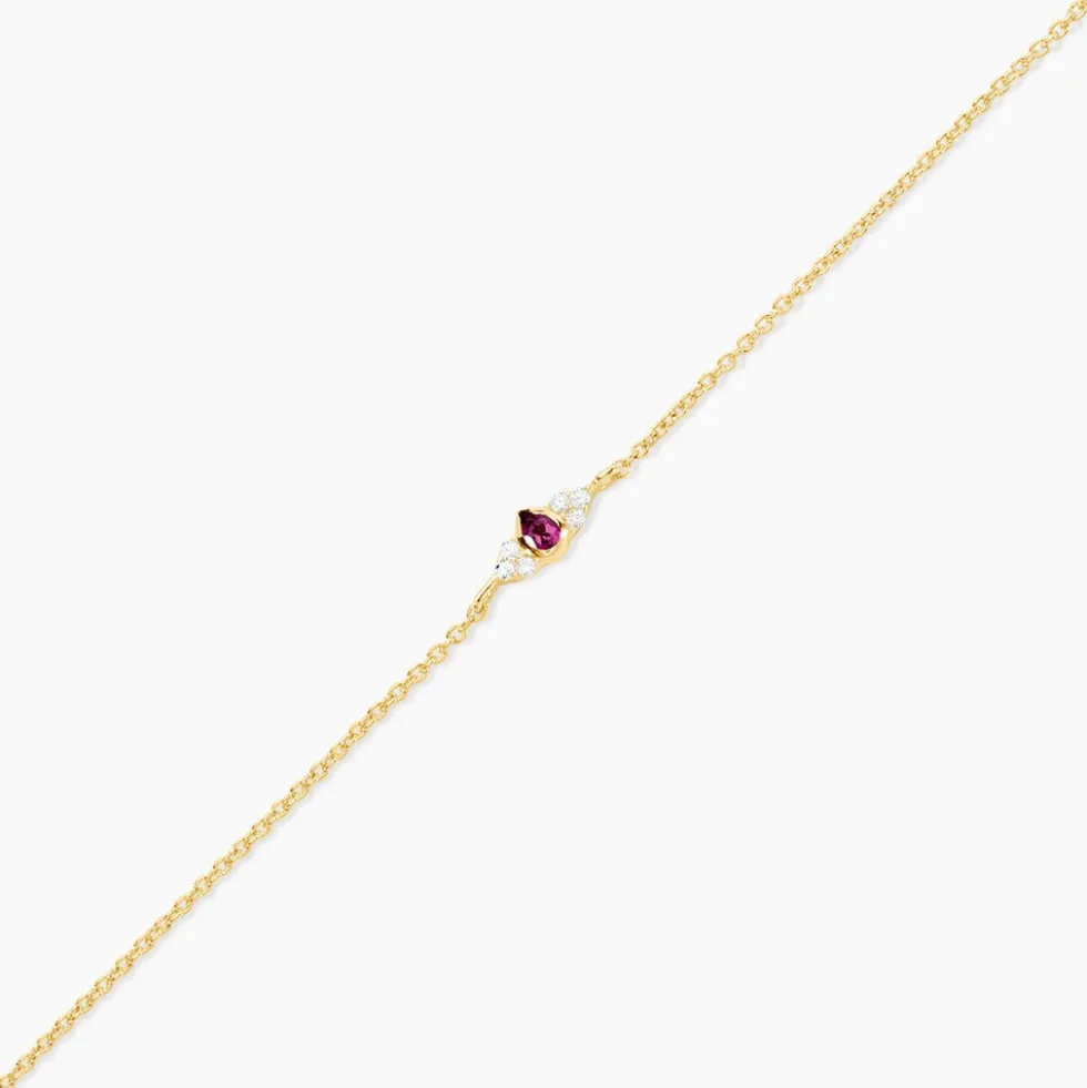 Bracelet Poem Argent Jaune Rhodolite Oxyde De Zirconium