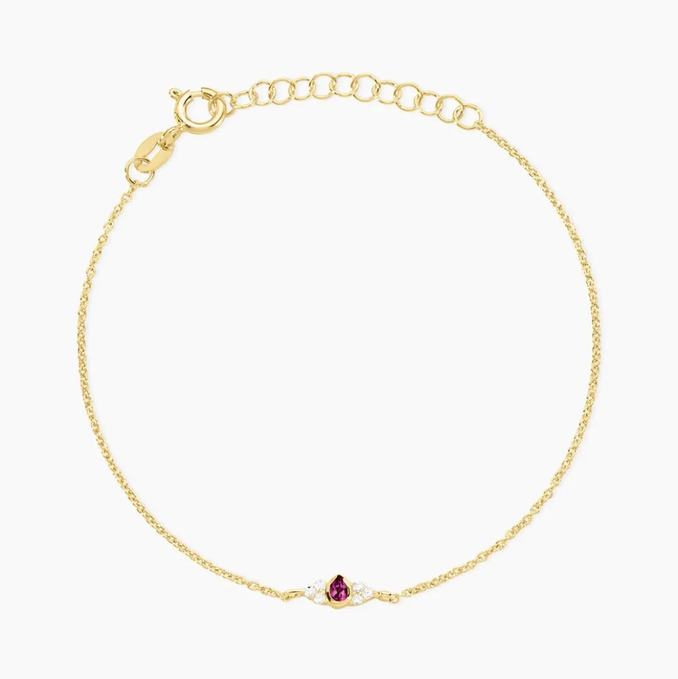 Bracelet Poem Argent Jaune Rhodolite Oxyde De Zirconium