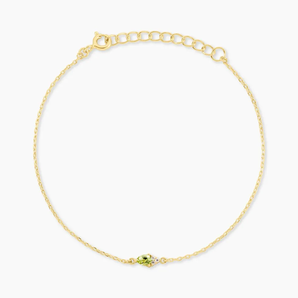 Bracelet Poem Argent Jaune Péridot Oxyde De Zirconium