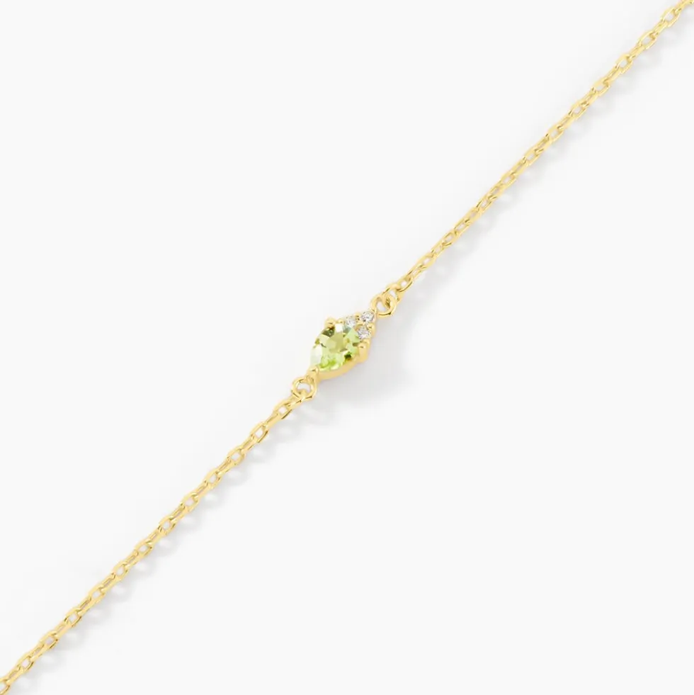 Bracelet Poem Argent Jaune Péridot Oxyde De Zirconium
