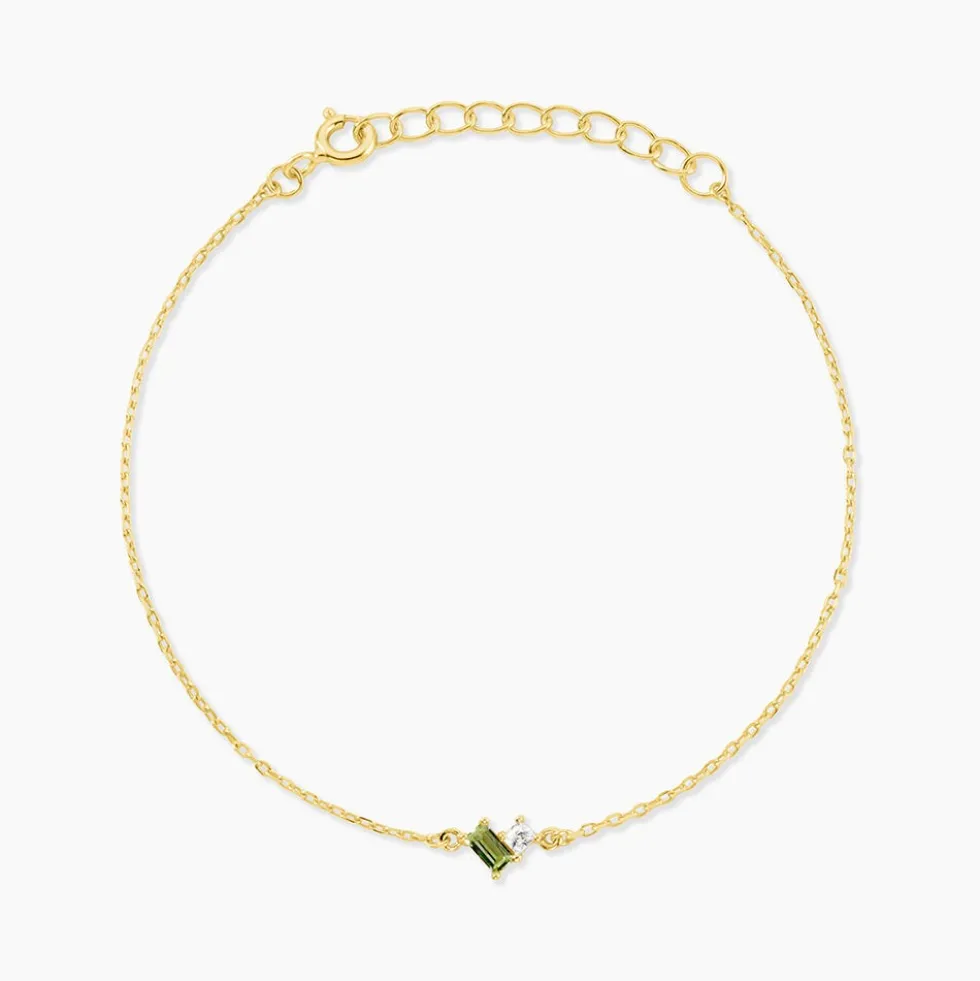 Bracelet Poem Argent Jaune Péridot Oxyde De Zirconium