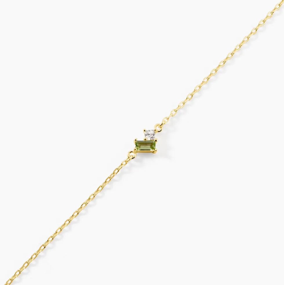 Bracelet Poem Argent Jaune Péridot Oxyde De Zirconium
