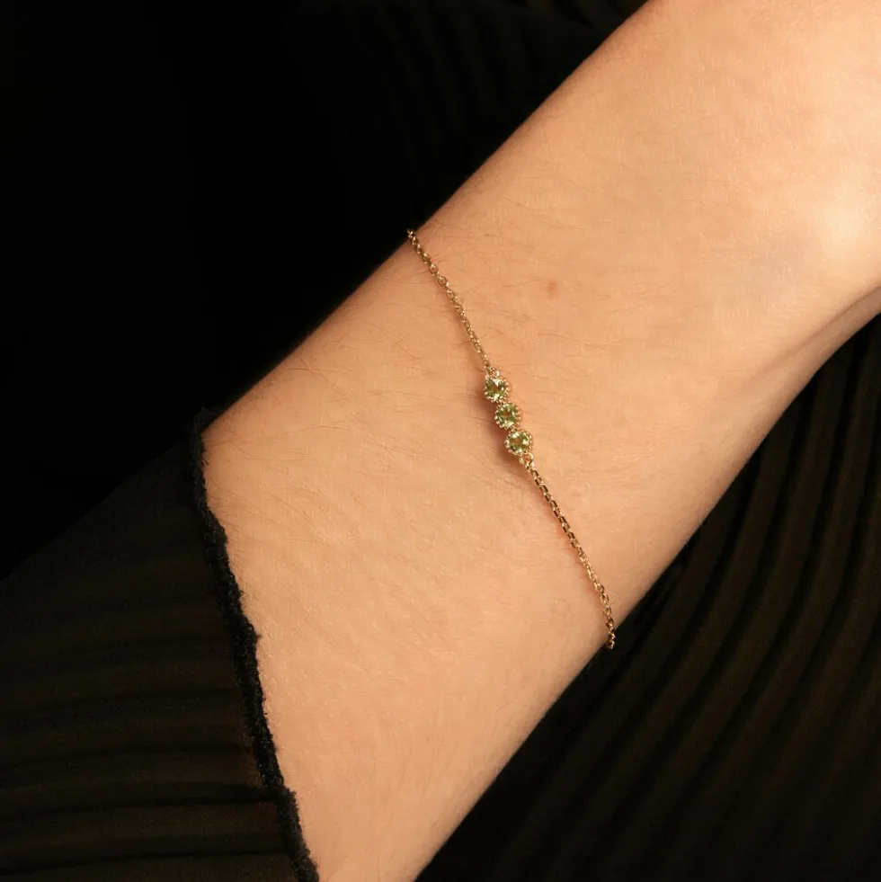 Bracelet Poem Argent Jaune Péridot