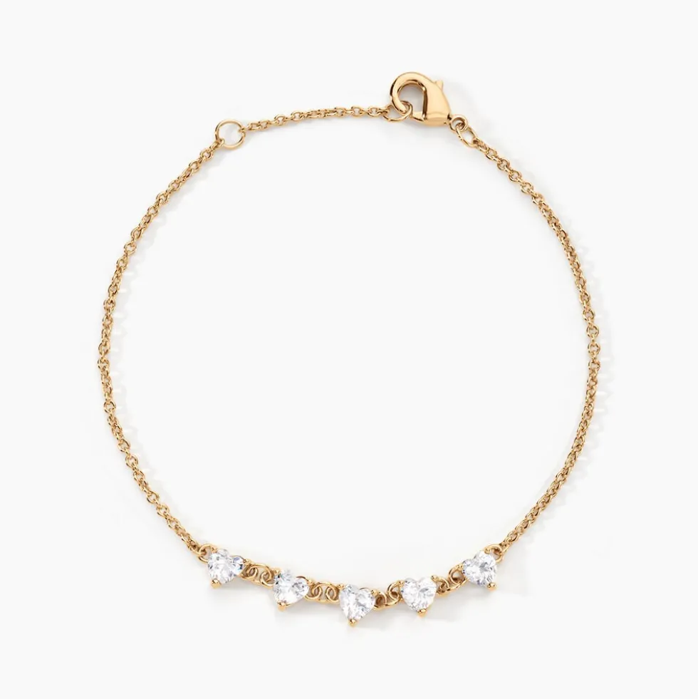 Bracelet Poésie Rosée Plaque Or Jaune Oxyde De Zirconium
