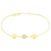 Bracelet Rosette Or Jaune Oxyde De Zirconium