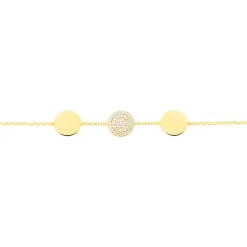 Bracelet Rosette Or Jaune Oxyde De Zirconium