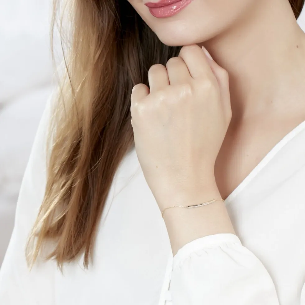 Bracelet Sahteene Or Jaune Diamant