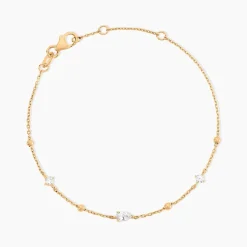 Bracelet Scintillante Plaqué Or Jaune Oxyde De Zirconium