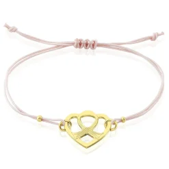 Bracelet Solidaire Lutte Contre Le Cancer Laiton Doré