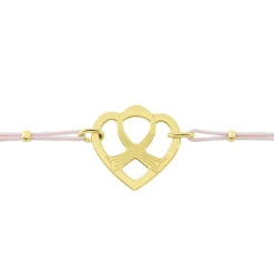Bracelet Solidaire Lutte Contre Le Cancer Laiton Doré