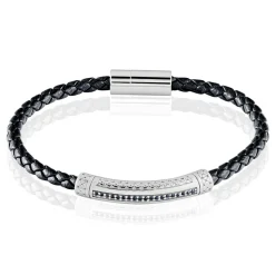 Bracelet Steph Acier Blanc Oxyde Noir
