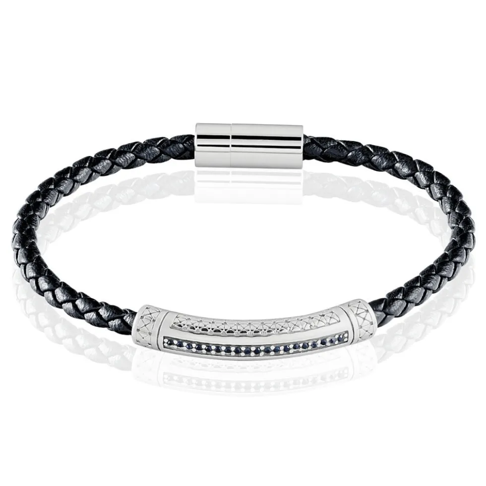 Bracelet Steph Acier Blanc Oxyde Noir