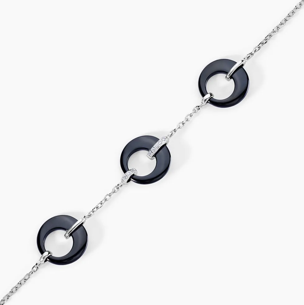Bracelet Suzanne Argent Blanc Céramique Et Oxyde De Zirconium