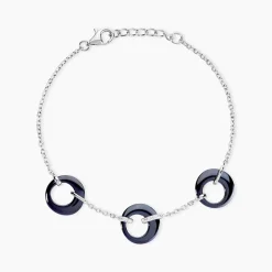 Bracelet Suzanne Argent Blanc Céramique Et Oxyde De Zirconium