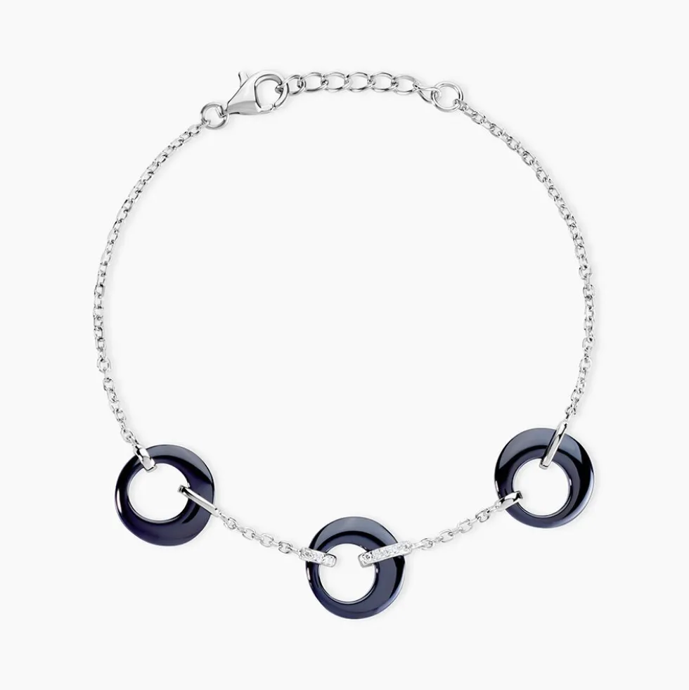 Bracelet Suzanne Argent Blanc Céramique Et Oxyde De Zirconium