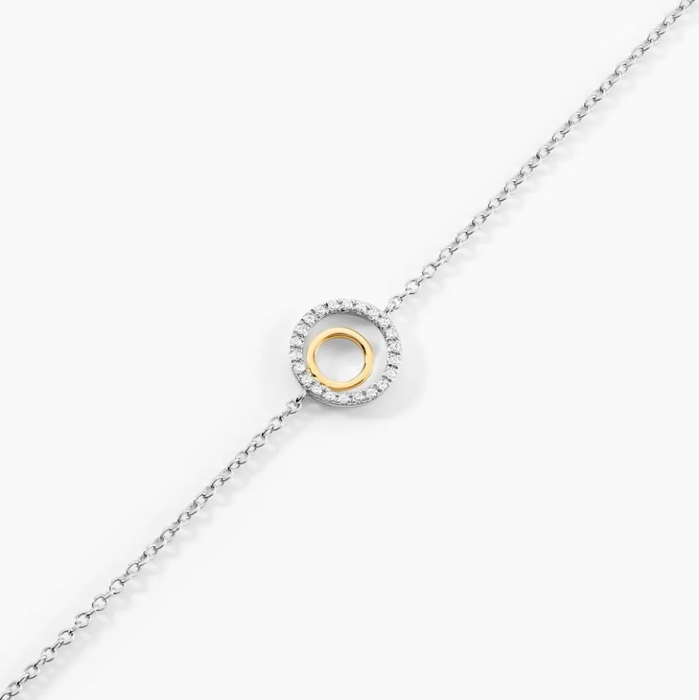 Bracelet Swane Or Jaune Argent Blanc Oxyde De Zirconium