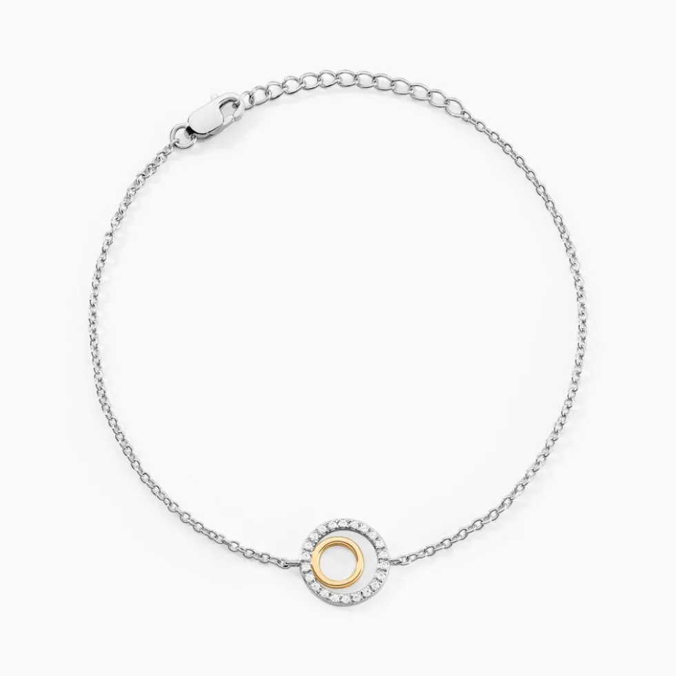 Bracelet Swane Or Jaune Argent Blanc Oxyde De Zirconium