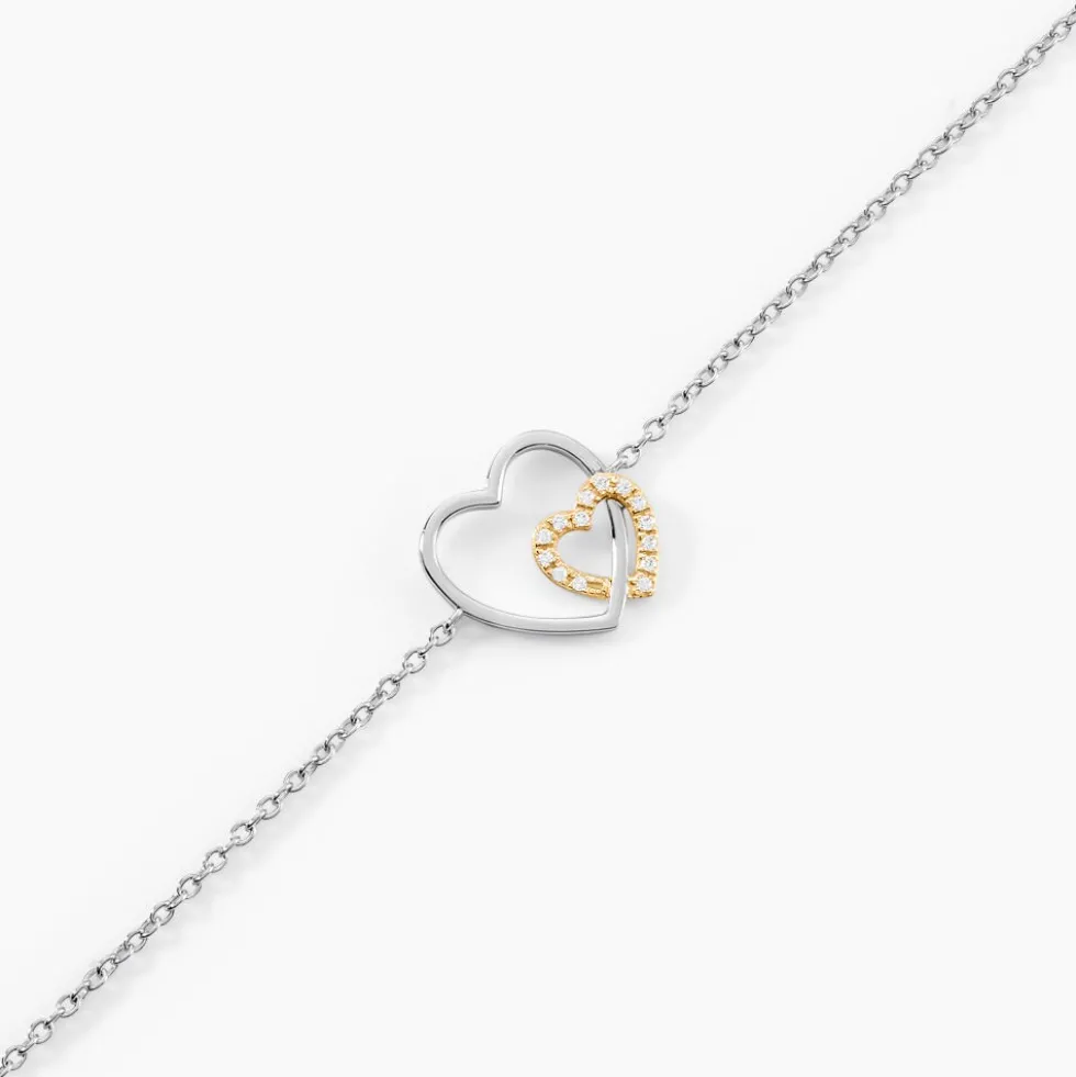 Bracelet Ticia Or Jaune Argent Blanc Oxyde De Zirconium
