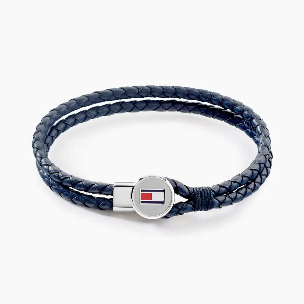 Bracelet Tommy Hilfiger Bruce Cuir De Veau Bleu