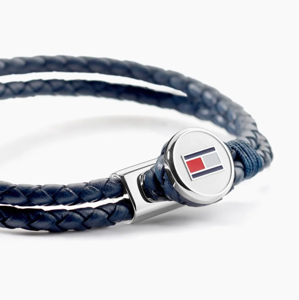 Bracelet Tommy Hilfiger Bruce Cuir De Veau Bleu