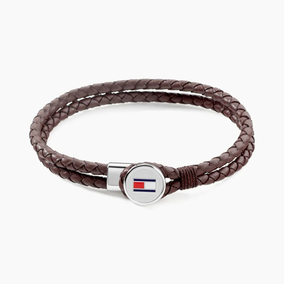 Bracelet Tommy Hilfiger Bruce Cuir De Veau Marron